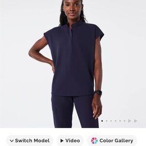 Figs Rafaela Oversized Scrub Top Navy